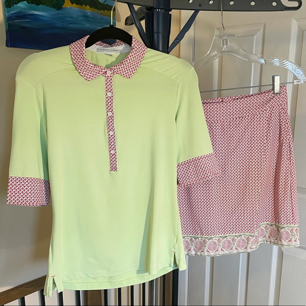 Stylish Green and Pink Women's Outfit